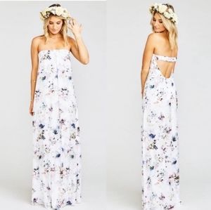 Show me your mumu floral‎ strapless dress silky size small
